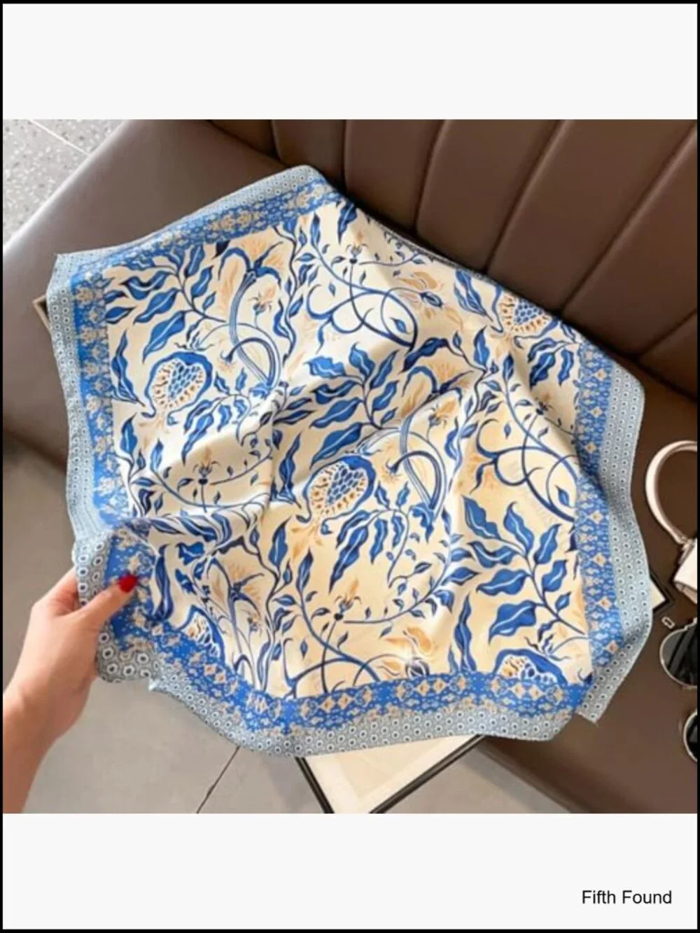 Medium Square Silk Feeling Scarf, Lightweight Fashion Scarf